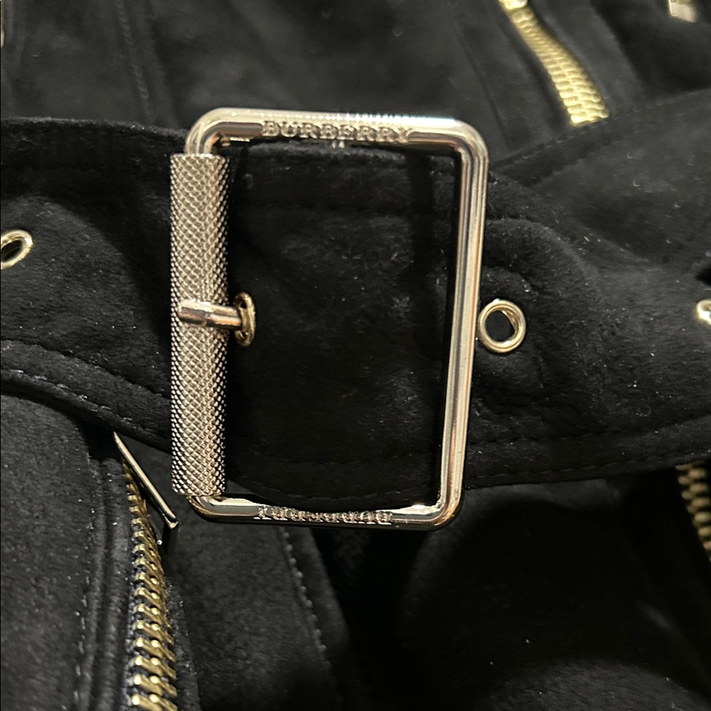 Burberry Black Trench Coat with Gold Zippers - Picture 16 of 16